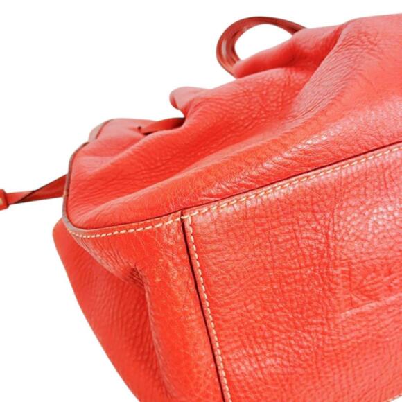 Kate Spade handbag tote bag, drawstring style, leather, red